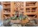 Unique wine cellar table with rustic wooden accents at 131 Gold Springs Ct, Canton, GA 30114