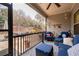 Comfortable covered deck offering ample seating and views of the backyard at 3695 Townley Ln, Cumming, GA 30040