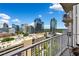 Enjoy breathtaking city skyline views from this expansive balcony at 860 Peachtree Ne St # 1513, Atlanta, GA 30308