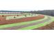Beautifully landscaped green space and walking path next to townhomes at 305 Sound Cir, Stockbridge, GA 30281