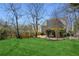 Large backyard with a grassy area and mature trees at 4345 Settlers Grove Rd, Cumming, GA 30028