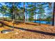 Basketball courts in a park-like setting with trees and a tranquil lake backdrop for outdoor recreation at 2697 Bethel Ne Rd, Conyers, GA 30012