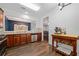 Kitchen features stainless steel appliances and dark wood cabinets at 1693 Fair Oak Way, Mableton, GA 30126