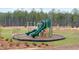 Community playground area featuring a green slide, climbing structure, and engineered wood fiber safety surfacing at 297 Sound Cir, Stockbridge, GA 30281