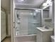Clean bathroom with a tub shower combo and vanity at 374 Hawkins St, Marietta, GA 30060
