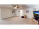 The bonus room is spacious with a ceiling fan, recessed lighting, and lots of open space at 4596 Birch Way, Loganville, GA 30052