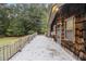 Wooden deck with views of the backyard at 170 Pebble Path, Douglasville, GA 30134