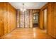 Simple dining area with wood walls and stone accent at 170 Pebble Path, Douglasville, GA 30134