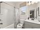 Bathroom with shower/tub combo and gray vanity at 12 Jacobs Farm Ln # 6, Lawrenceville, GA 30043