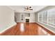 Living room with hardwood floors and a fireplace at 2812 Havenwood Dr, Conyers, GA 30094