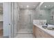 Spa-like bathroom with marble shower and double vanity at 2425 Peachtree Road # 1008, Atlanta, GA 30305