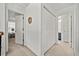 Upper hallway with linen closet and full bathroom at 151 Nacoochee Way, Canton, GA 30114