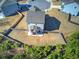 Aerial view of a house backyard with wooden fence at 201 Augusta Walk, Canton, GA 30114