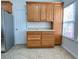 Oak cabinets and drawers offer ample storage space in this kitchen at 4299 High Country Dr, Douglasville, GA 30135