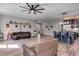 Open living space with kitchen island and hardwood floors at 701 Jones Mill Rd, Whitesburg, GA 30185