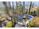 Landscaped backyard with fire pit and seating at 1974 Ellwyn Dr, Brookhaven, GA 30341