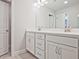 Bright bathroom with white vanity and double sinks at 709 Trevett Way, Marietta, GA 30062