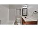 Simple bathroom with shower/tub combo and vanity at 876 Nevis Way, Mcdonough, GA 30253