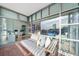 Spacious balcony with seating and city views at 250 Park W Ave # 701, Atlanta, GA 30313
