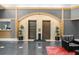 Lobby with two elevators and modern decor at 250 Park W Ave # 701, Atlanta, GA 30313
