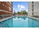 Refreshing rooftop pool with ample lounge chairs and city views at 250 Park W Ave # 701, Atlanta, GA 30313