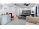 Finished basement with a bed, kitchenette, and sitting area at 2339 Milstead Cir, Marietta, GA 30066