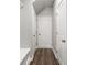 Bright hallway with wood floors and built-in storage at 5595 Hislop Lane # 77, Mableton, GA 30126