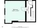 Floor plan layout of a spacious bedroom 13'6