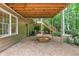 Backyard view featuring a patio, stairs, and a wooden sandbox for outdoor play at 4259 Arbor Club Dr, Marietta, GA 30066