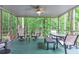 This screened-in porch features a green floor and views of a lush, green forest at 4259 Arbor Club Dr, Marietta, GA 30066