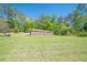 Expansive backyard with lush lawn, mature trees, and a charming brick home at 3710 Lynn Dr # A & B, Powder Springs, GA 30127