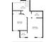 A floor plan of an upper level including a hall, bathroom, two bedrooms and a walk in closet is shown at 6369 Queens Court Trce, Mableton, GA 30126