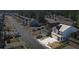 Aerial view of a light blue two-story house at 8785 Seneca Rd, Palmetto, GA 30268