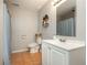 Bathroom with toilet, shower, and white vanity at 365 Winding River Dr # E, Atlanta, GA 30350