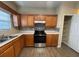 Modern kitchen with stainless steel appliances, wood cabinets and wood-look flooring at 125 Odyssey Turn, Conyers, GA 30012