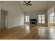 Living room with hardwood floors, fireplace, and high ceilings at 1835 Freeman Road, Jonesboro, GA 30236