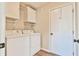 Functional laundry room with a washer, dryer, and storage cabinets, providing convenience and organization at 2548 Brentmoor Ct, Suwanee, GA 30024