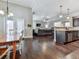 Open dining room with view of the living room and kitchen at 217 Towering Peaks, Canton, GA 30114