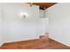 Bright bedroom with hardwood floors and white walls featuring wooden ceiling at 3732 Summitridge Dr, Atlanta, GA 30340