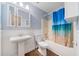 Bathroom with a shower/tub combo and pedestal sink at 45 Ashbury Ct, Dallas, GA 30157