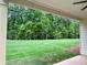 Backyard view showing lush green lawn and mature trees, providing a private and serene outdoor space at 130 West Lake Blvd, Carrollton, GA 30116