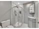 Modern bathroom with a large shower and gray vanity at 1213 Van Allen Nw Mews # 47, Atlanta, GA 30318