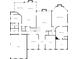 First floor plan showing layout with kitchen, bedrooms, dining room, foyer, office, garage, and living spaces at 9070 Huntcliff Trce, Sandy Springs, GA 30350
