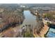 Aerial view of community lake and tennis courts at 256 S Village Sq, Canton, GA 30115