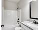 Simple bathroom with shower/tub combo and granite vanity at 835 Old Brock Rd, Rockmart, GA 30153