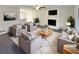 Virtually staged living room featuring fireplace and ample seating at 4620 Cedar Brook Se Dr, Conyers, GA 30094