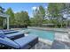 Inviting pool with lounge chairs, stone accents, and lush landscaping creates a relaxing outdoor oasis at 100 Chateau Pl, Woodstock, GA 30188