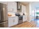 Contemporary kitchen with stainless steel appliances, white cabinets, and a mosaic tile backsplash for a modern feel at 1605 Signal Flag Way, Lawrenceville, GA 30043