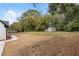 Spacious backyard with shed and mature trees at 4280 Atlanta St, Powder Springs, GA 30127