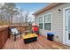 Cozy back deck with seating perfect for relaxing outdoors, with chairs and a small table at 612 Cole Creek Dr, Dallas, GA 30157